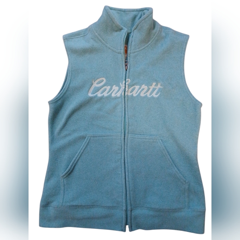 CARHARTT Full-Zip Fleece Vest.  Womens.  Size 4/6.  Color: Light Blue/Teal